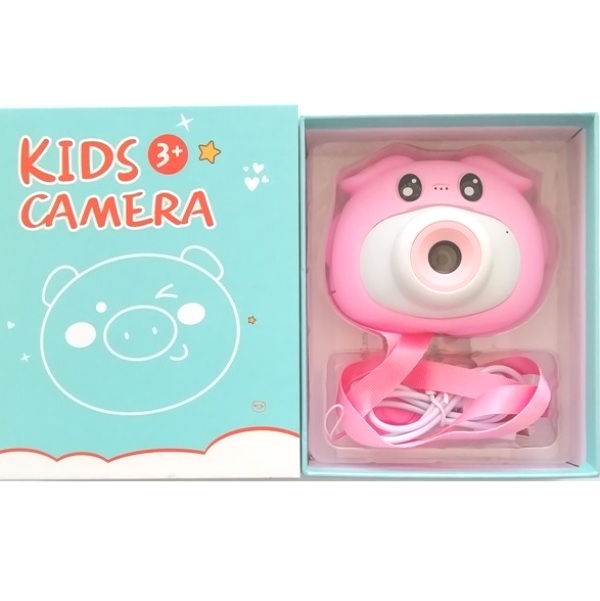 PINK_PIG_CAMERA_3_lbwr-mh Επαναφορτιζόμενη παιδική κάμερα ροζ γουρουνάκι OEM - Image 1
