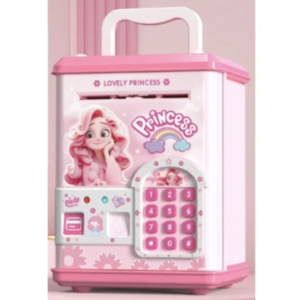 PRINCESS_96a7-ma Ηλεκτρονικός παιδικός κουμπαράς με δακτυλικό αποτύπωμα & σάρωση κάρτας, πριγκίπισσα OEM - Image 1