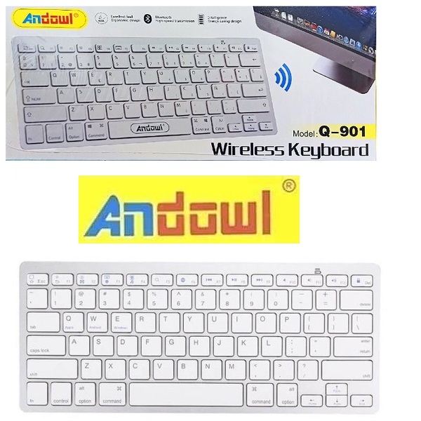 Q-901_1 Ασύρματο πληκτρολόγιο λευκό Bluetooth Q-901 ANDOWL Andowl - Image 1