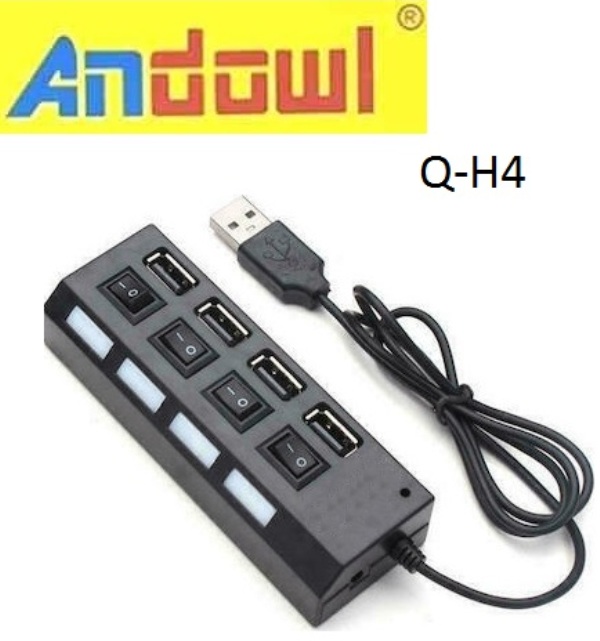 Q-H4_ANDOWL_HUB__2_9xt4-0i USB 2.0 HUB 4 θύρες με διακόπτες Q-H4 ANDOWL 0415 Andowl - Image 1