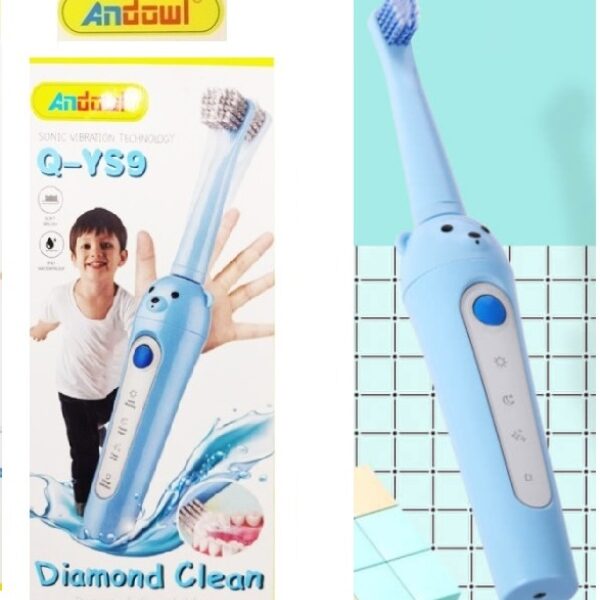 Επαναφορτιζόμενη παιδική ηλεκτρική οδοντόβουρτσα USB μπλε αρκουδάκι Q-YS9 ANDOWL Andowl