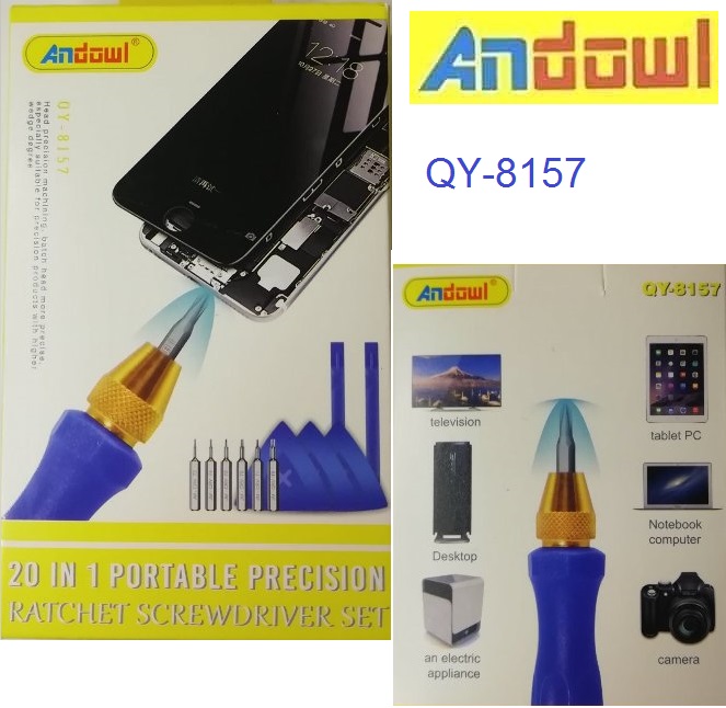 QY-8157_SET_4_1h7x-6p Φορητό σετ κατσαβιδιών με καστάνια ακριβείας 20 τεμαχίων QY-8157 ANDOWL Andowl - Image 1