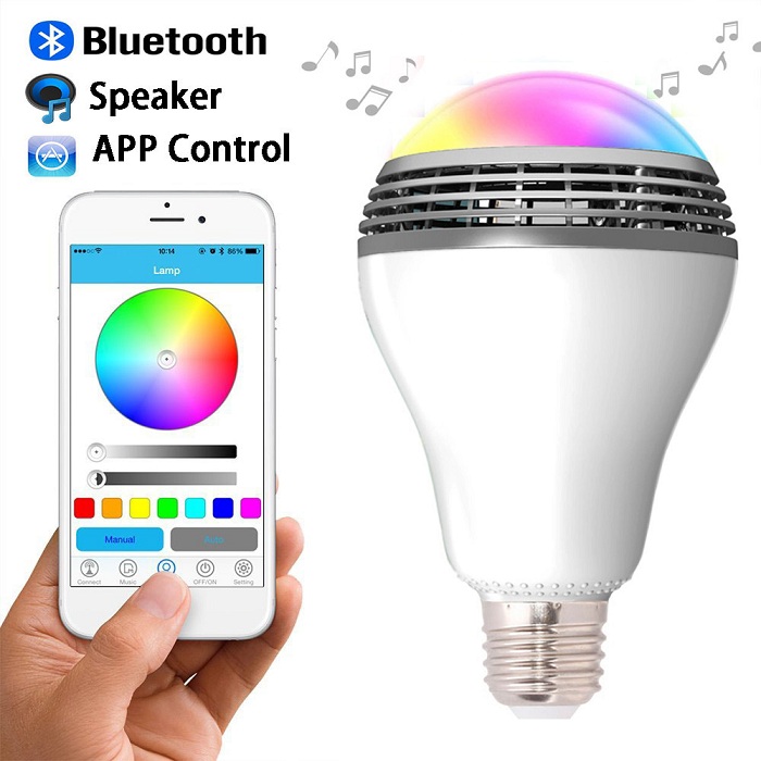 LED λάμπα RGB που αλλάζει χρώματα με ενσωματωμένο ηχείο Bluetooth OEM - Image 1