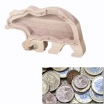 Ξύλινος κουμπαράς σε σχήμα Αρκούδας  μπεζ 34980 OEM