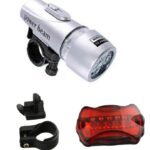 Σετ εμπρόσθιος ασημί φακός ποδηλάτου και πίσω φως ασφαλείας 12082 OEM
