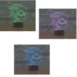 Τρισδιάστατο 3D επιτραπέζιο φωτιστικό LED 7 χρωμάτων Τράπουλα OEM