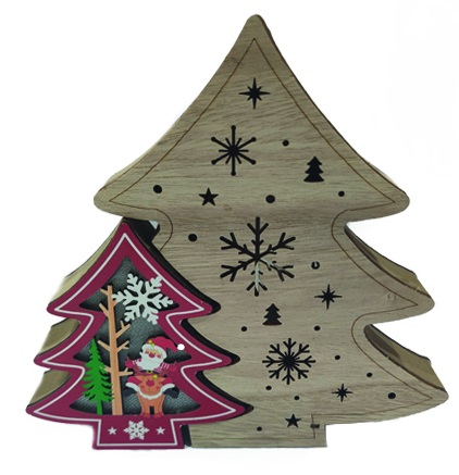 christougenniatiko-diakosmitiko_xylino_spitaki-_fotizomeno_ Μαγευτική Ξύλινη Χριστουγεννιάτικη Διακόσμηση LED – Φωτεινή Γιορτινή Ατμόσφαιρα για το Σπίτι σας - Image 1