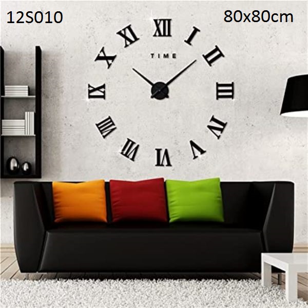 clock_black_12s010_500_big_1_c46n-6j Ρολόι τοίχου με αυτοκόλλητα Λατινικά ψηφία 3D μαύρο 80x80cm 12S010 OEM - Image 1