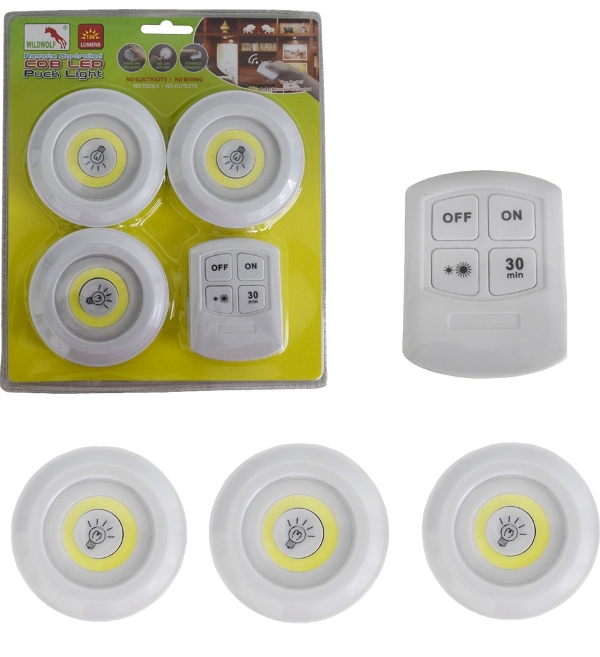 CREATOR: gd-jpeg v1.0 (using IJG JPEG v90), quality = 99 Αυτοκόλλητα σποτάκια LED με τηλεχειριστήριο 3 τεμάχια 8435 OEM - Image 1