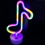 LED επιτραπέζιο φωτιστικό νέον με βάση Μουσική Νότα πολύχρωμη OEM