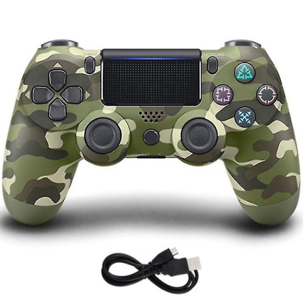 double_motor_vibration_4_green__1_g851-3s Επαναφορτιζόμενο ασύρματο χειριστήριο παιχνιδιών χακί παραλλαγής DOUBLE-motor vibration 4 9009 OEM - Image 1