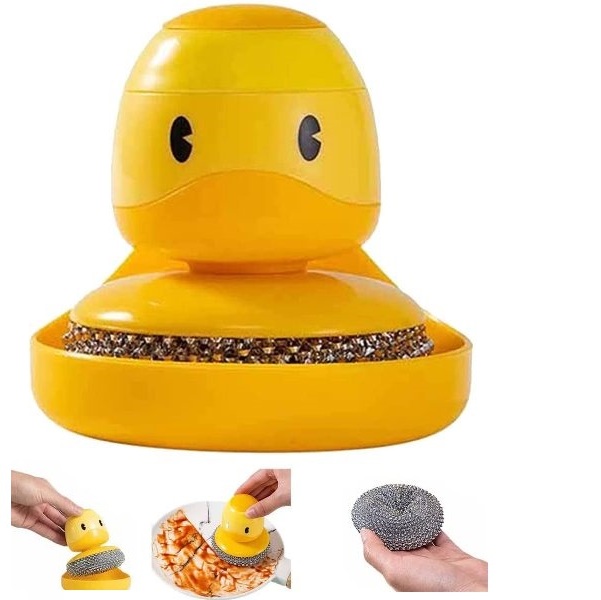 duck_pot_brush_1_9bi9-2f Συρμάτινο σφουγγάρι κουζίνας Παπάκι κίτρινο 20692 OEM - Image 1