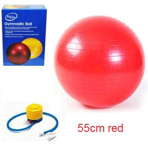 gym_ball_55cm_RED__1_6tiy-u4 Φουσκωτή μπάλα γυμναστικής κόκκινη 55cm King Lion OEM - Image 1