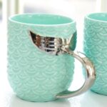 Κεραμική κούπα γοργόνα με ασημί λαβή OEM