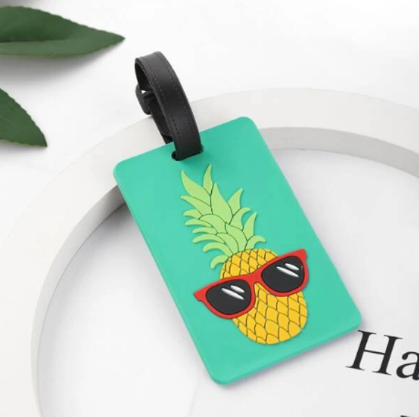 pineapple_1_rh2c-ki Ετικέτα αποσκευών σιλικόνης πράσινη Ανανάς OEM - Image 1