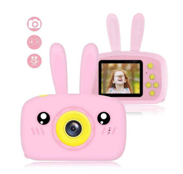 rabbit_pink Επαναφορτιζόμενη παιδική κάμερα λαγουδάκι ροζ OEM - Image 1