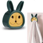 Πετσετοθήκη τοίχου σιλικόνης κουνέλι πράσινη 20713 OEM