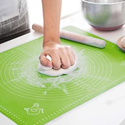 silicone_mat_green_2 Επιφάνεια σιλικόνης για ζύμωμα ΓΚΡΙ 45x65cm OEM - Image 1