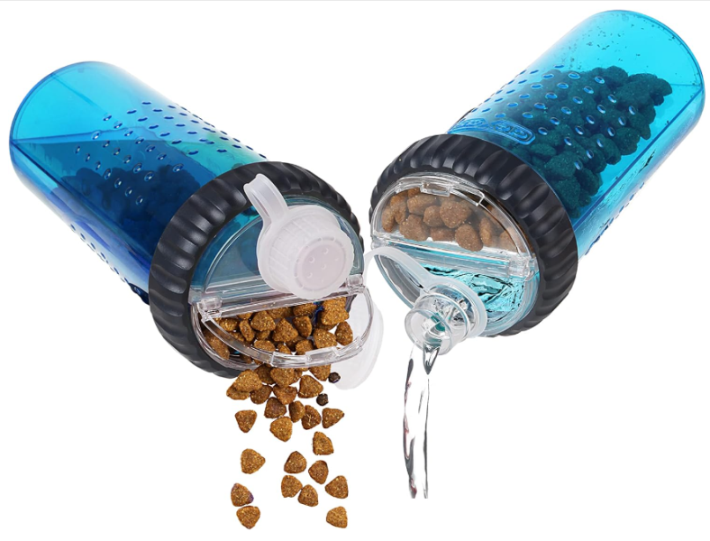 snack-duo_blue_fq3t-j1 Δοχείο ταξιδιού για κατοικίδια 2σε1 , μπλε OEM - Image 1