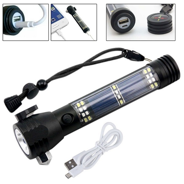 solar_power_flashlight_3_ut28-4x Φακός πολλαπλών λειτουργιών ηλιακής ενέργειας USB 8195 OEM - Image 1