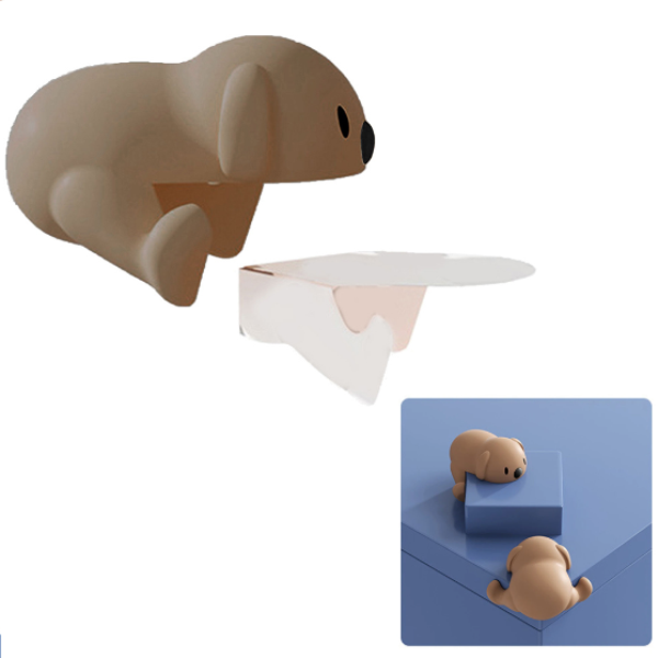 table_protection_brown_1_lq8s-8m Προστατευτικό γωνίας σιλικόνης καφέ Σκυλάκι σετ 4 τεμαχίων 20727 OEM - Image 1