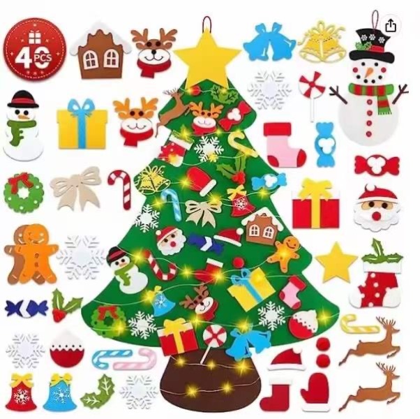 tree_2_s2gi-br Παιδικό Χριστουγεννιάτικο δέντρο από τσόχα με 40 στολίδια 100εκ OEM - Image 1
