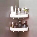 Αυτοκόλλητο γωνιακό ράφι τοίχου λευκό W746 OEM