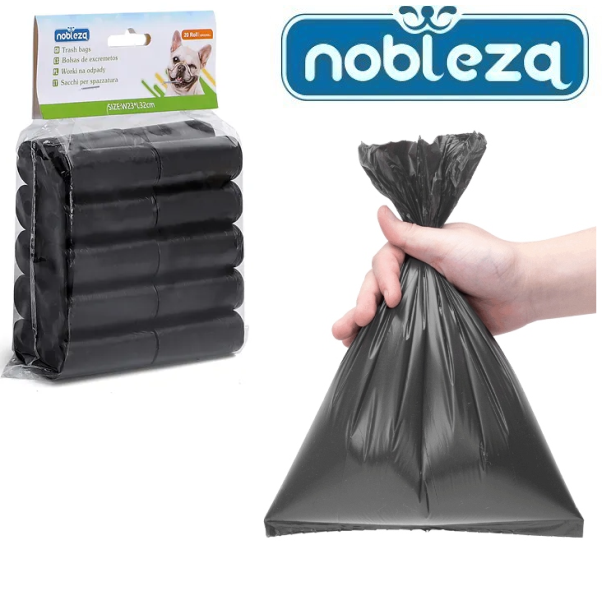 waste_bags_1_7n8p-pa Σακούλες απορριμμάτων κατοικίδιων 20 ρολά μαύρες Nobleza NOBLEZA - Image 1