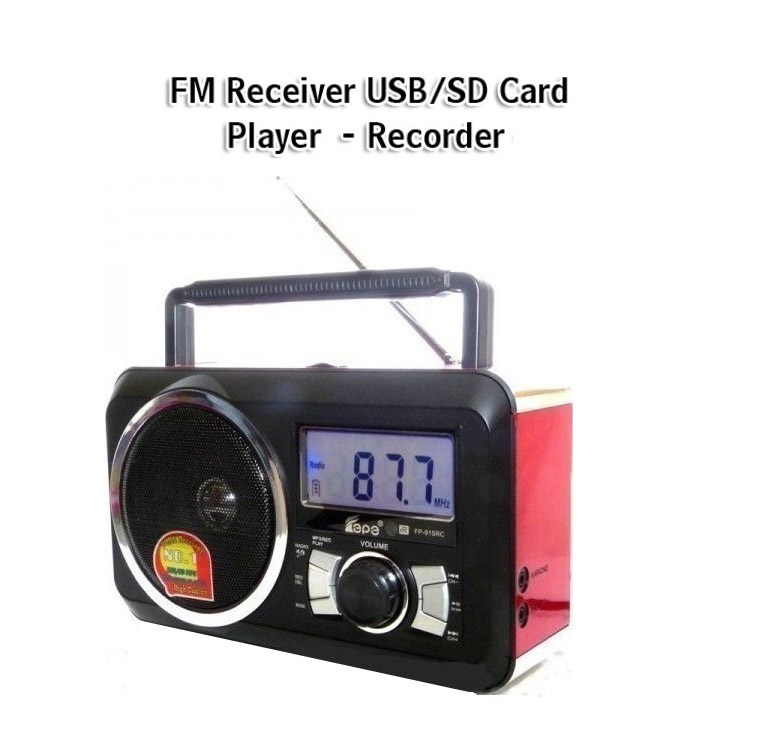 xbass_9101_5wzb-7y Φορητό ραδιόφωνο FM & Music Player - Recorder with USB/SD card - XBass Speaker FP-910-RC 0395 OEM - Image 1
