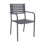 RISTRETTO ΑΝΘΡΑΚΙ ΜΕΤΑΛΛΙΚΗ ΠΟΛΥΘΡΟΝΑ 52X52X85εκ.