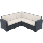 MONACO DARK GREY ΓΩΝΙΑ ΜΕ ΜΑΞΙΛΑΡΙ ΠΟΛ/ΝΙΟΥ 207X207X79εκ.