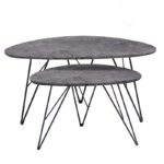 NANCY CONCRETE MDF ΣΕΤ 2 ΤΡΑΠΕΖΑΚΙΑ 90X60X45-60X40X39εκ.