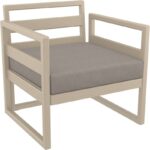 MYKONOS ΜΑΞΙΛΑΡΙ ΚΑΘΙΣΜΑΤΟΣ LIGHT BROWN 65Χ65Χ10εκ.