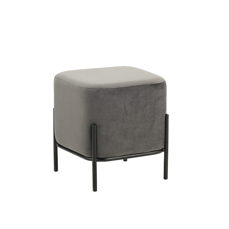 0009919 BELLA/S ΣΚΑΜΠΟ GREY VELVET ΥΦΑΣΜΑ 36X36Χ38εκ. - Image 1