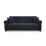 LENA BLACK ΥΦΑΣΜΑ 3ΘΕΣΙΟΣ ΚΑΝΑΠΕΣ/ΚΡΕΒΑΤΙ ΜΕ ΑΠΟΘ.ΧΩΡΟ 210X80X75εκ. - Image 2