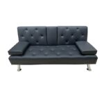 REST BLACK PU ΚΑΝΑΠΕΣ-ΚΡΕΒΑΤΙ 168X88X79εκ. - Image 2