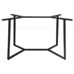 BISTRO ΜΕΣΑΙΟΥ ΥΨΟΥΣ 110X60X93εκ. ΒΑΣΗ ΜΕΤΑΛΛΙΚΗ ΜΕ ΡΕΓ/ΡΟΥΣ ΜΑΥΡΗ