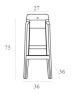 FOX 75εκ. ΣΚΑΜΠΟ CLEAR TRANSP. 36X36X75εκ. - Image 3