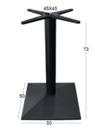 LIMA 50Χ50Χ73εκ.(Σ/Ρ)ΤΕΤΡΑΓΩΝΗ ΒΑΣΗ ΜΕΤΑΛΛΙΚΗ ΜΕ ΡΕΓ/ΡΟΥΣ ΜΑΥΡΗ - Image 2