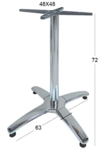 ROMAN 4ΝΥΧΗ 63X72X48X48εκ.(Σ/Ρ)ΒΑΣΗ ΑΛΟΥΜ./INOX ΜΕ ΡΕΓ/ΡΟΥΣ - Image 2