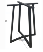 BISTRO ΜΕΣΑΙΟΥ ΥΨΟΥΣ 60X60X93εκ. ΒΑΣΗ ΜΕΤΑΛΛΙΚΗ ΜΕ ΡΕΓ/ΡΟΥΣ ΜΑΥΡΗ - Image 2