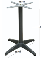 RINA 4ΝΥΧΗ 66Χ66Χ73εκ.(Σ/Ρ)DARK GREY ΒΑΣΗ ΑΛΟΥΜΙΝΙΟΥ ΜΕ ΡΕΓ/ΡΟΥΣ - Image 2