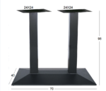 LIMA ΜΕΣΑΙΟΥ ΥΨΟΥΣ 70Χ40Χ98εκ.(Π/Ρ)ΜΑΚΡ/ΝΗ ΒΑΣΗ ΜΕΤΑΛΛΙΚΗ ΜΕ ΡΕΓ/ΡΟΥΣ ΜΑΥΡΗ - Image 2