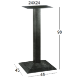 SNACK ΜΕΣΑΙΟΥ(Π/Ρ)ΥΨΟΥΣ ΒΑΣΗ ΜΑΝΤΕΜΙ 45Χ45Χ98εκ. ΜΕ ΡΕΓ/ΡΟΥΣ ΜΑΥΡΗ - Image 2