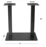 FLAT PROMO ΜΕΣΑΙΟΥ ΥΨΟΥΣ 70Χ40Χ93εκ.(Π/Ρ)ΜΑΚΡ/ΝΗ ΒΑΣΗ ΜΕΤΑΛΛΙΚΗ ΜΕ ΡΕΓ/ΡΟΥΣ ΜΑΥΡΗ - Image 2