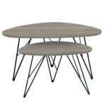 NANCY ΚΑΡΥΔΙ MDF ΣΕΤ 2 ΤΡΑΠΕΖΑΚΙΑ 90X60X45-60X40X39εκ.