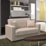 ROVER LIGHT BROWN ΥΦΑΣΜΑ 2ΘΕΣΙΟΣ ΚΑΝΑΠΕΣ/ΚΡΕΒΑΤΙ ΜΕ ΑΠΟΘ.ΧΩΡΟ 150Χ80Χ75εκ.