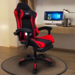 A6060 ΜΑΥΡΟ/ΚΟΚΚΙΝΟ ΠΟΛΥΘΡΟΝΑ GAMING/ΜΕ ΥΠΟΠΟΔΙΟ 64X62X113-121εκ. - Image 2