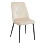 OLIVIA BEIGE VELVET ΥΦΑΣΜΑ ΚΑΡΕΚΛΑ ΜΕΤΑΛΛΙΚΗ 46(59)X58X85εκ.