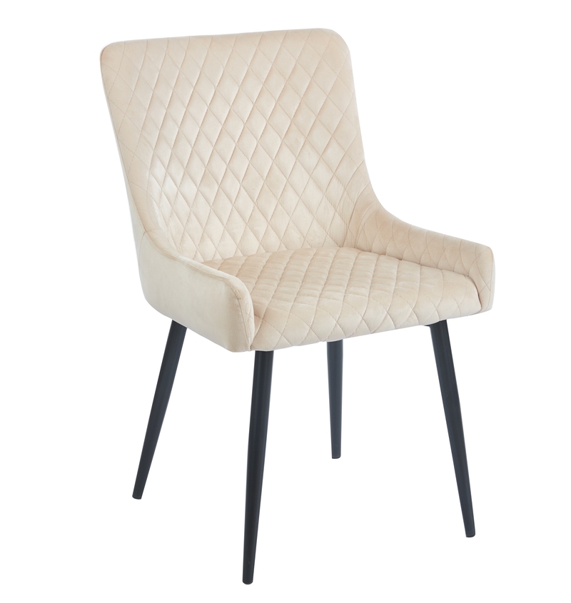 0012802 VANESA BEIGE VELVET ΥΦΑΣΜΑ ΚΑΡΕΚΛΑ ΜΕΤΑΛΛΙΚΗ 46X62X86εκ. - Image 1